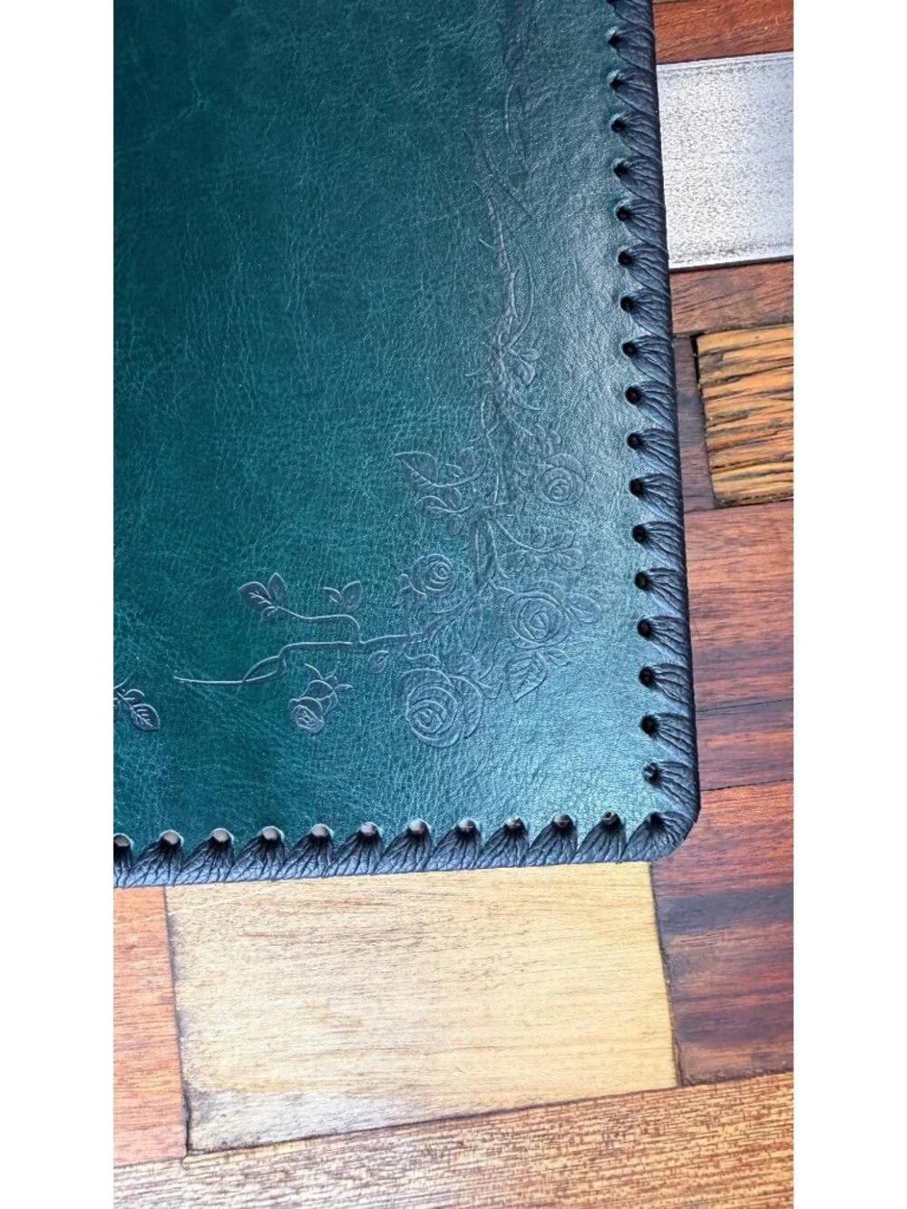 Self Adhesive Photo Album Green Leather Vintage Large Sticky Pages
